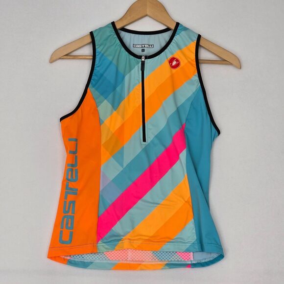 Castelli Womens L Core 2 Singlet 1/4 Zip Tempo3 Light Pockets Stretch Bike Top - Picture 1 of 10